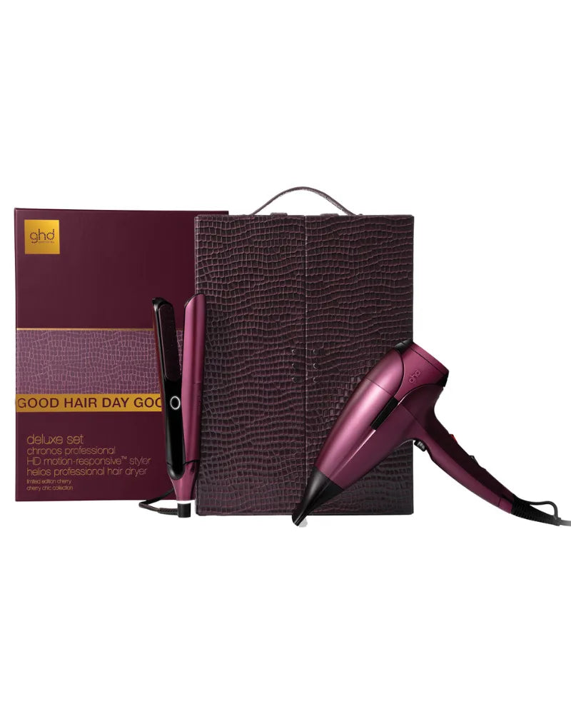 GHD CHERRY CHIC LIMITED EDITION DELUXE GIFT SET - FREE MINI PADDLE BRUSH INCLUDED