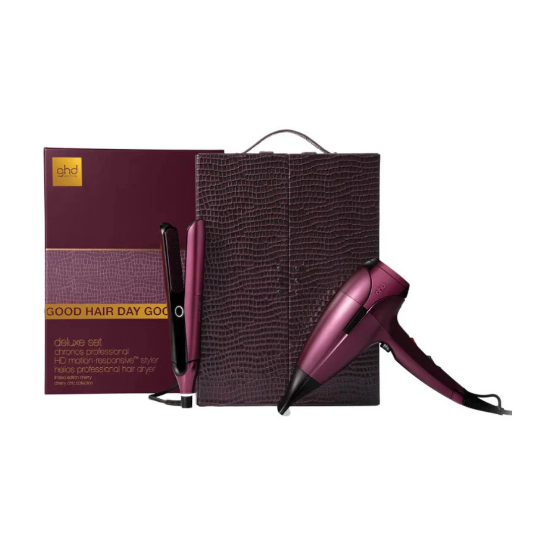GHD CHERRY CHIC LIMITED EDITION DELUXE GIFT SET - FREE MINI PADDLE BRUSH INCLUDED