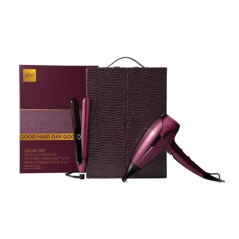 GHD CHERRY CHIC LIMITED EDITION DELUXE GIFT SET - FREE MINI PADDLE BRUSH INCLUDED